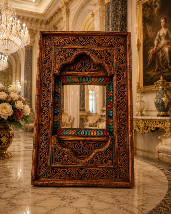 Carved Wooden Decorative Mirror Carved Wooden Decorative Mirror - Handcrafted Royal Designer Wall Mirror | Made in Pakistan