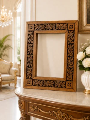 Hand Carved Wooden Photo Frame Pakistan Hand carved wooden photo frame for home décor