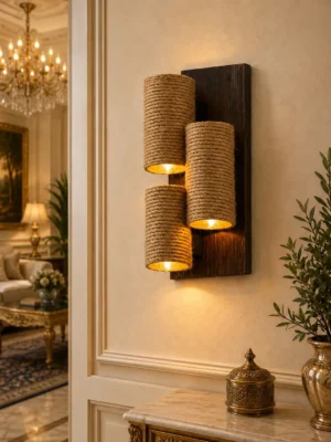 Handmade Rope Wall Light Pakistan Handmade rope wall light for home décor