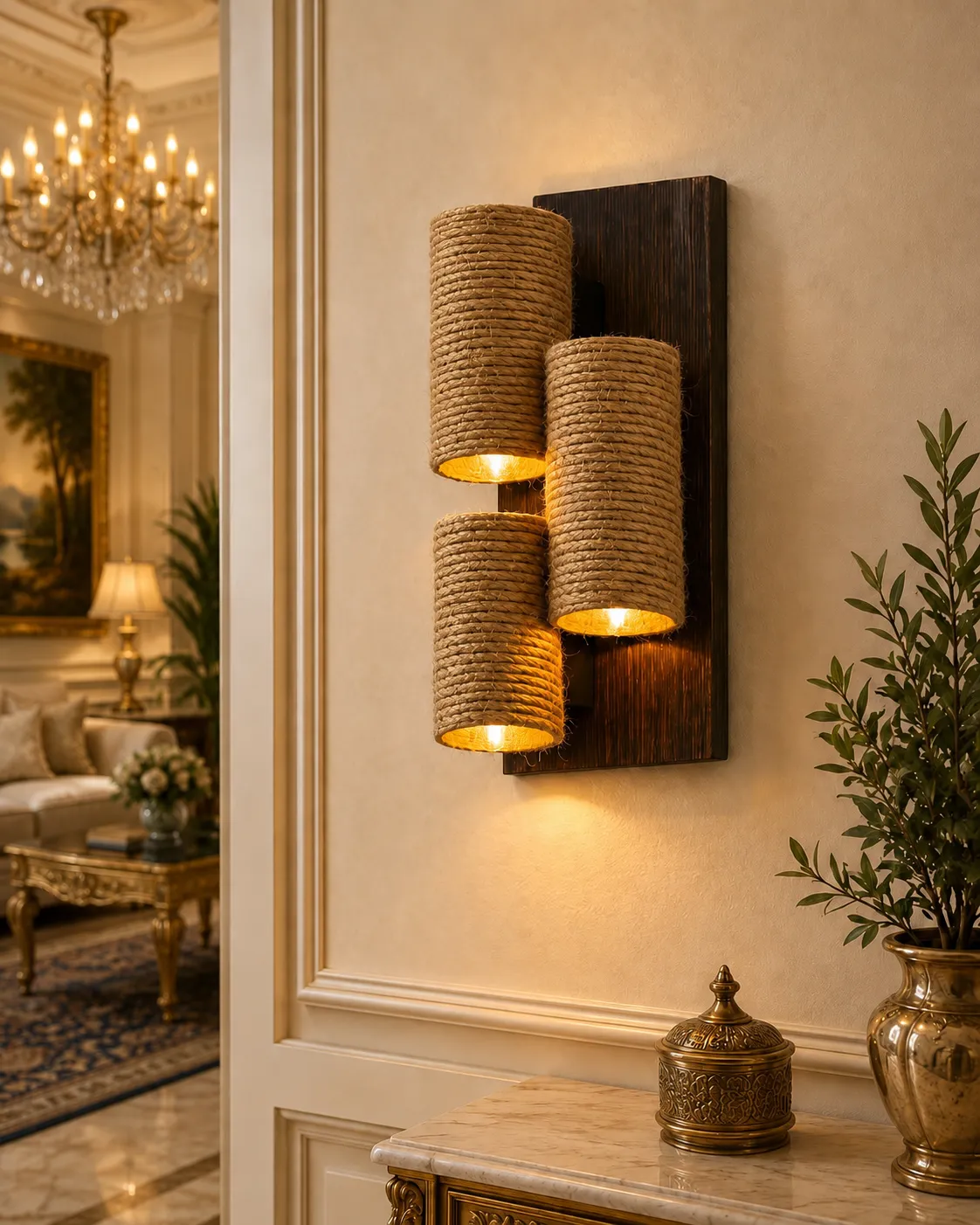 Handmade Rope Wall Light Pakistan