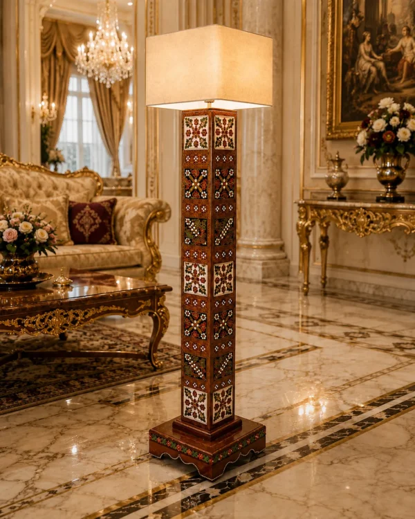 Handmade Wooden Floor Lamp Pakistan Handmade wooden floor lamp for home décor