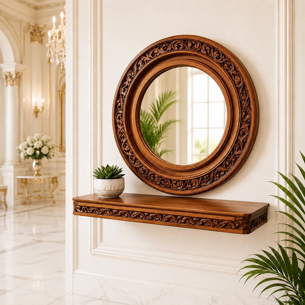 Royal Carved Mirror Console