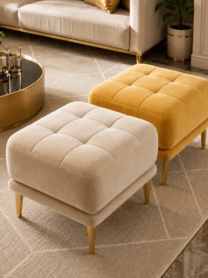 Tufted ottoman stool for bedroom and home décor