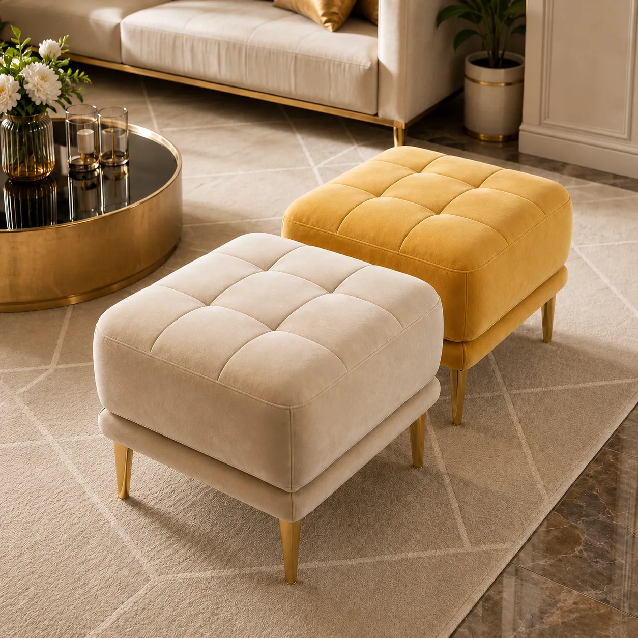 Tufted Ottoman Stool Pakistan