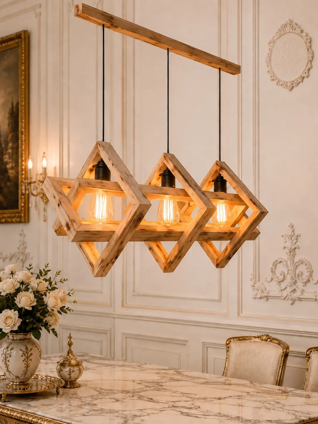 Wooden Chandelier Light Pakistan