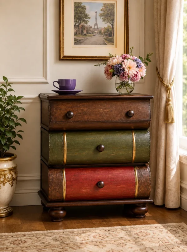 Wooden chest of drawers for bedroom storage