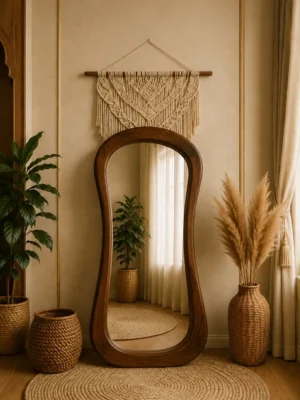 Wooden floor mirror for bedroom and dressing area