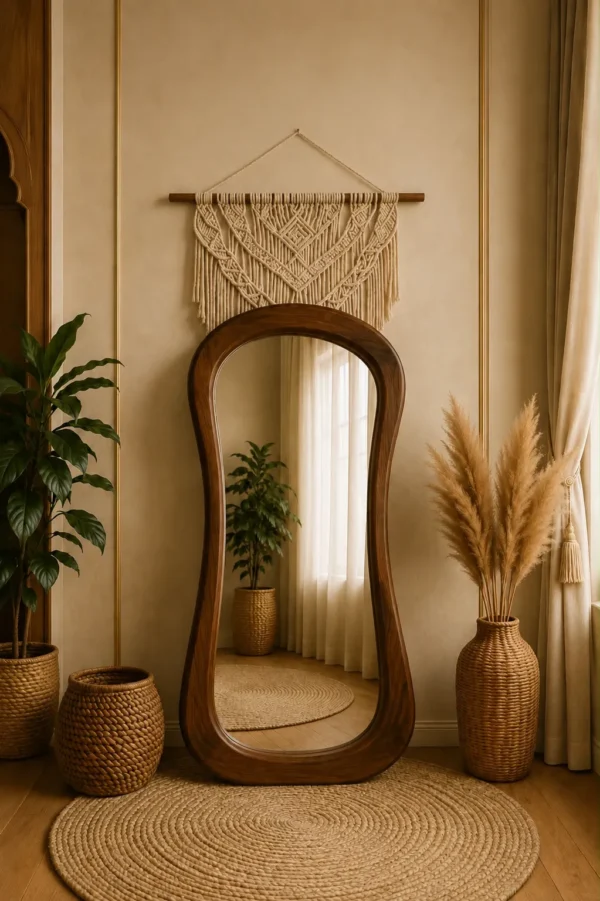 Wooden floor mirror for bedroom and dressing area