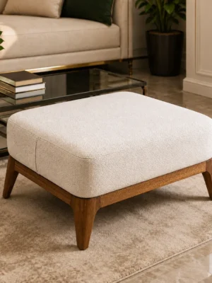 Wooden ottoman stool for home seating and décor