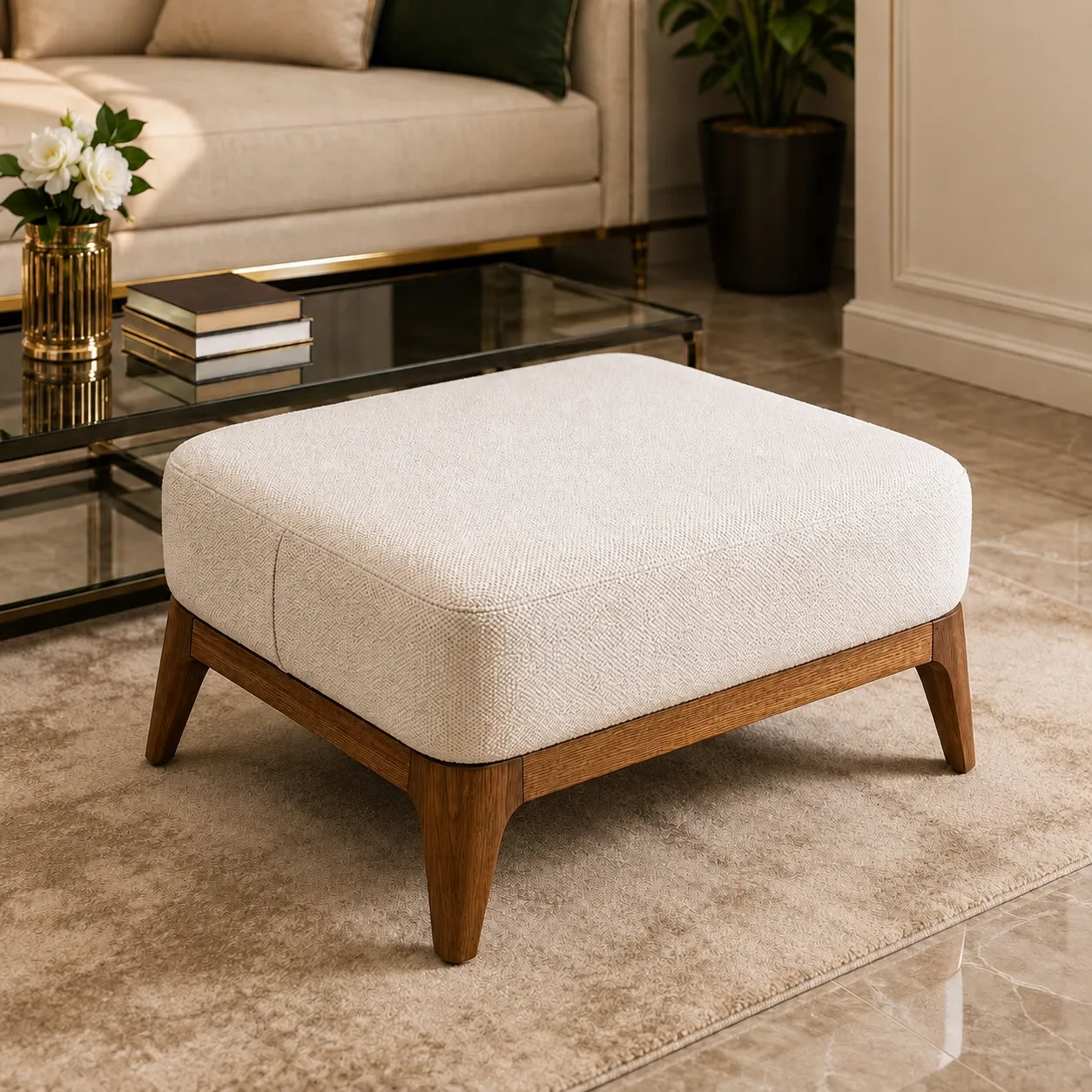 Wooden Ottoman Stool Pakistan