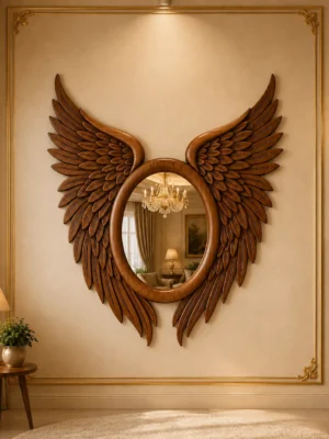 Wooden Wing Mirror Pakistan Wooden wing mirror for home décor