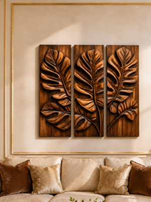 carved-wood-leaf-wall-art Wooden Wall Art Pakistan | Carved Leaf Wall Decor | Rounaq Art