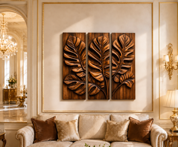 carved-wood-leaf-wall-art Wooden Wall Art Pakistan | Carved Leaf Wall Decor | Rounaq Art
