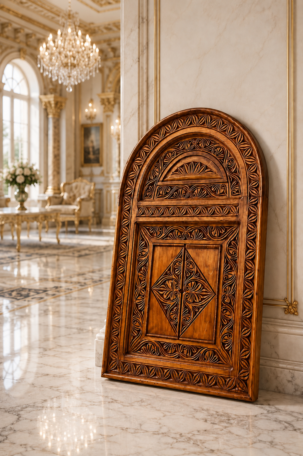 Carved Wood Wall Panel Design