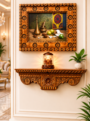 Wooden Wall Shelf Pakistan | Carved Floating Shelf | Rounaq Art