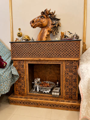 carved-wooden-fireplace-mantel Wooden Fireplace Mantel | Carved Sheesham Mantel | Rounaq Art