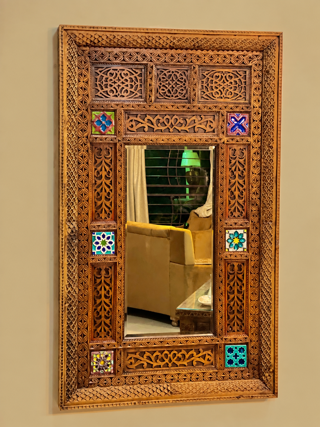 Carved Wooden Mirror Frame