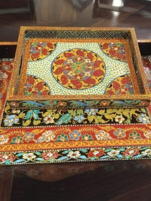 Kashmiri Tray Pakistan | Handcrafted Wooden Tray | Rounaq Art