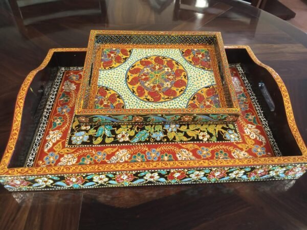 Kashmiri Tray Pakistan | Handcrafted Wooden Tray | Rounaq Art