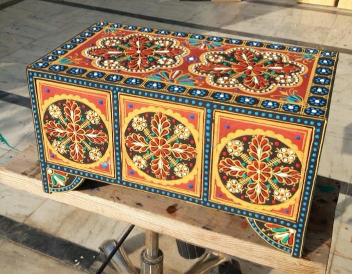 Handcrafted Painted Wood Box
