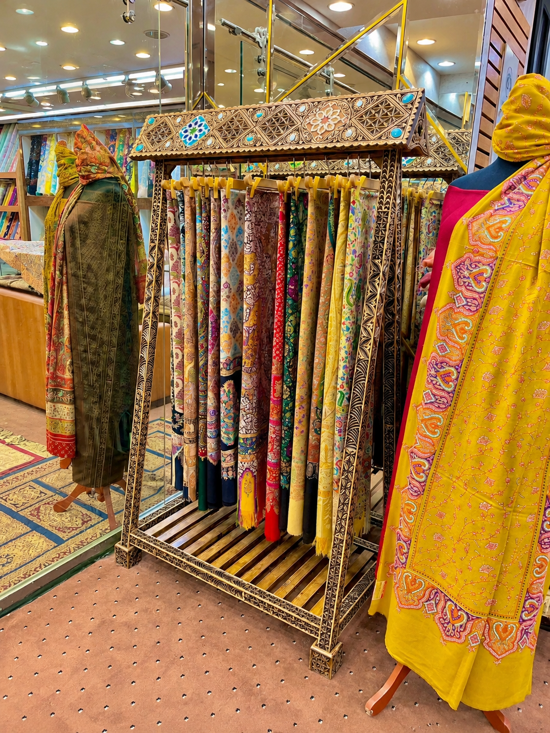 Handcrafted Shawl Display Rack