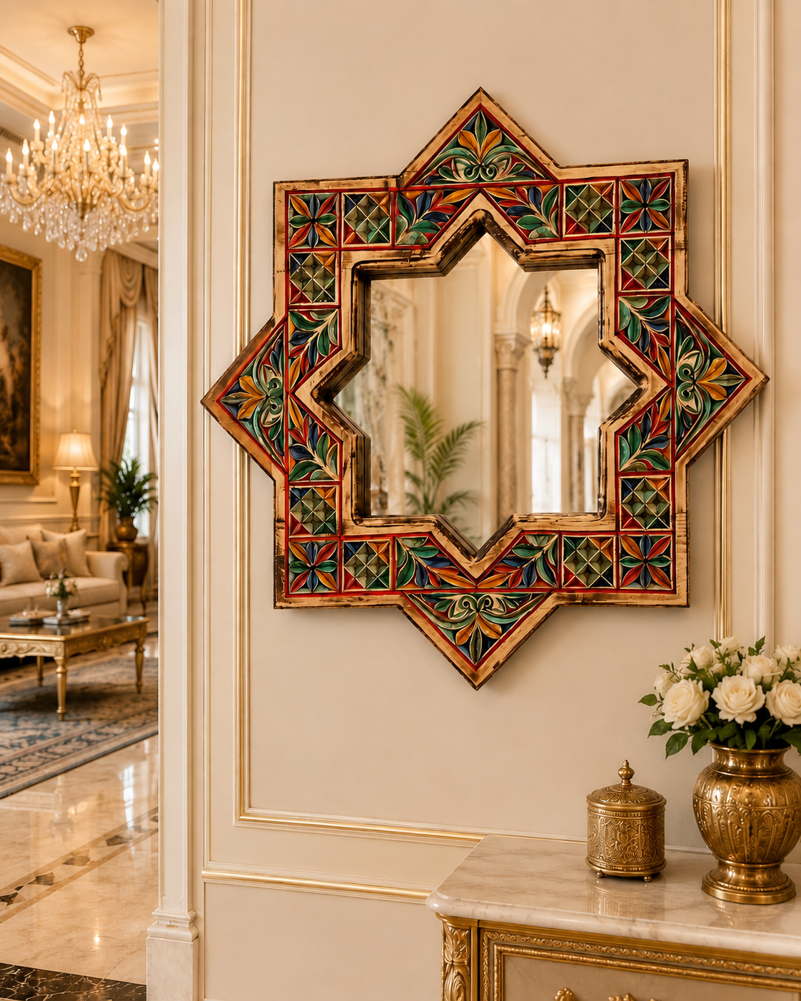 Handcrafted Star Mirror Design