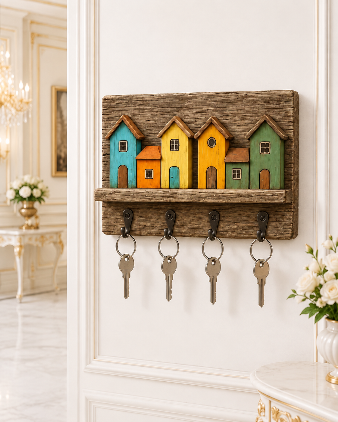 Handcrafted Wood Key Rack