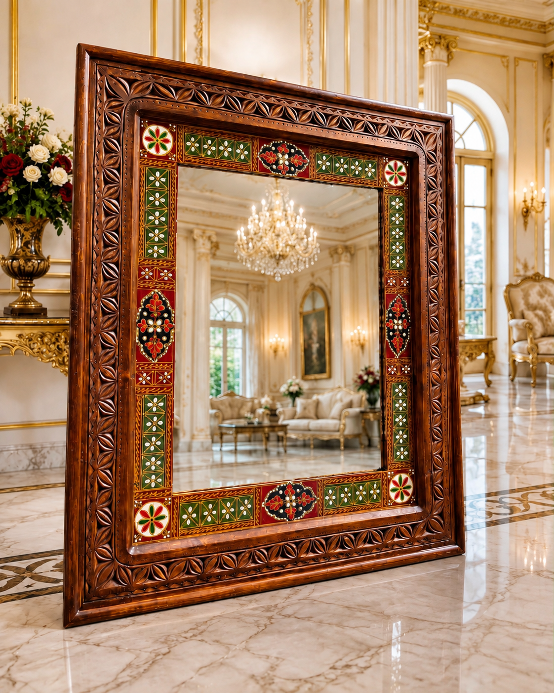 Handcrafted Wooden Frame Mirror