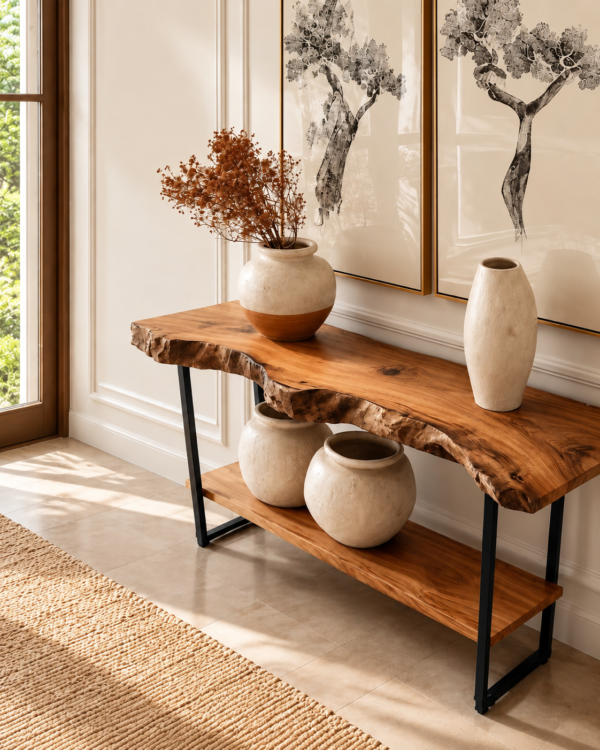 live-edge-wood-console-table Console Table Pakistan | Live Edge Console Table | Rounaq Art