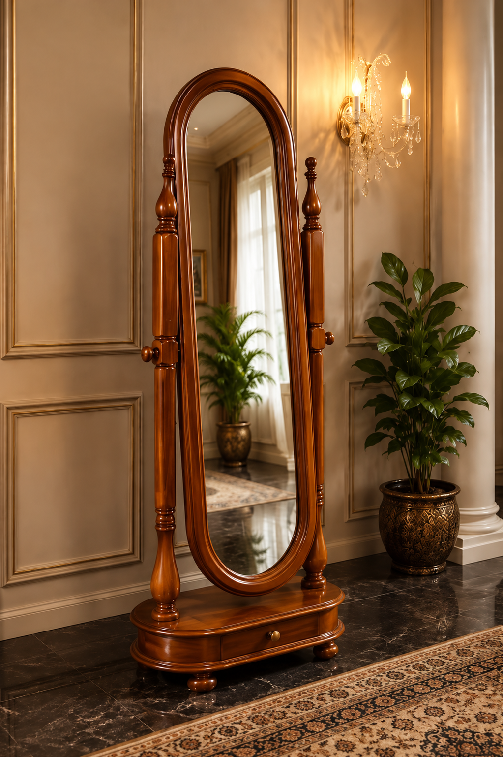 Luxury Wooden Standing Mirror