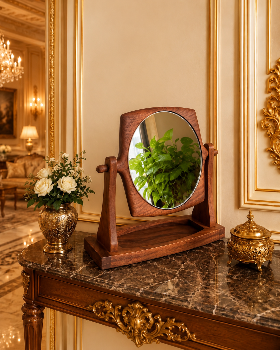 Luxury Wooden Table Mirror