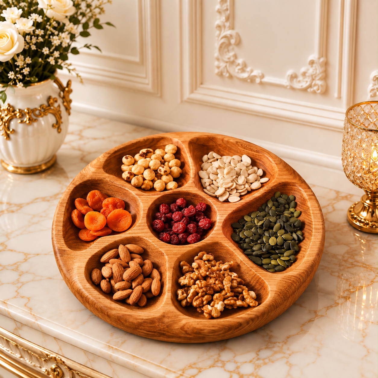 Wooden Nut Serving Tray